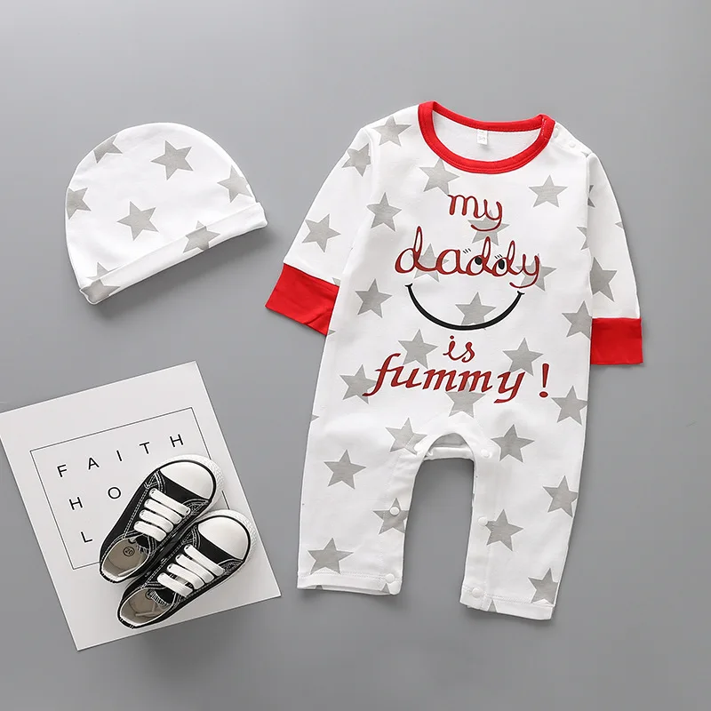 

New born baby Long sleeve clothes Romper girl boy baby Cotton printing I LOVE MOM&DAD infant jumpsuits for baby clothing