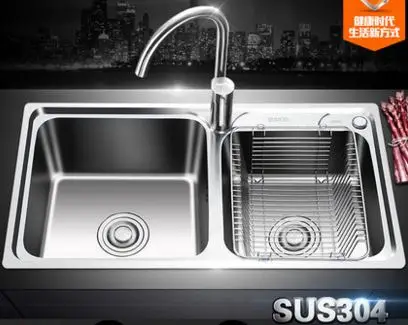 free shipping bathroom lead free 304 stainless steel kitchen sink faucet set wire drawing double - Fitting Kitchen Sink free shipping bathroom lead free 304 stainless steel kitchen sink faucet set wire drawing double - Fitting Kitchen Sink