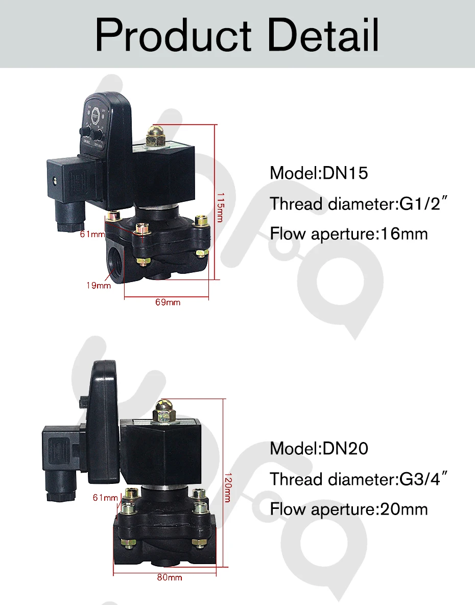 DN15 DN20 DN25 DN32 DN40 AC220V IP65 пластиковый автоматический таймер-напоминатель приема таблеток дренаж, Соленоидный клапан, нормально закрытые водяные клапаны