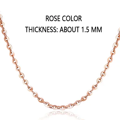 18k ожерелье из чистого золота, подарок для женщин и девушек, НОВАЯ ЦЕПОЧКА в виде змеи, бриллиантовое ювелирное изделие для свадебной вечеринки, высокое качество, настоящая сплошная скидка 750 - Цвет камня: Rose  1 point 5 mm