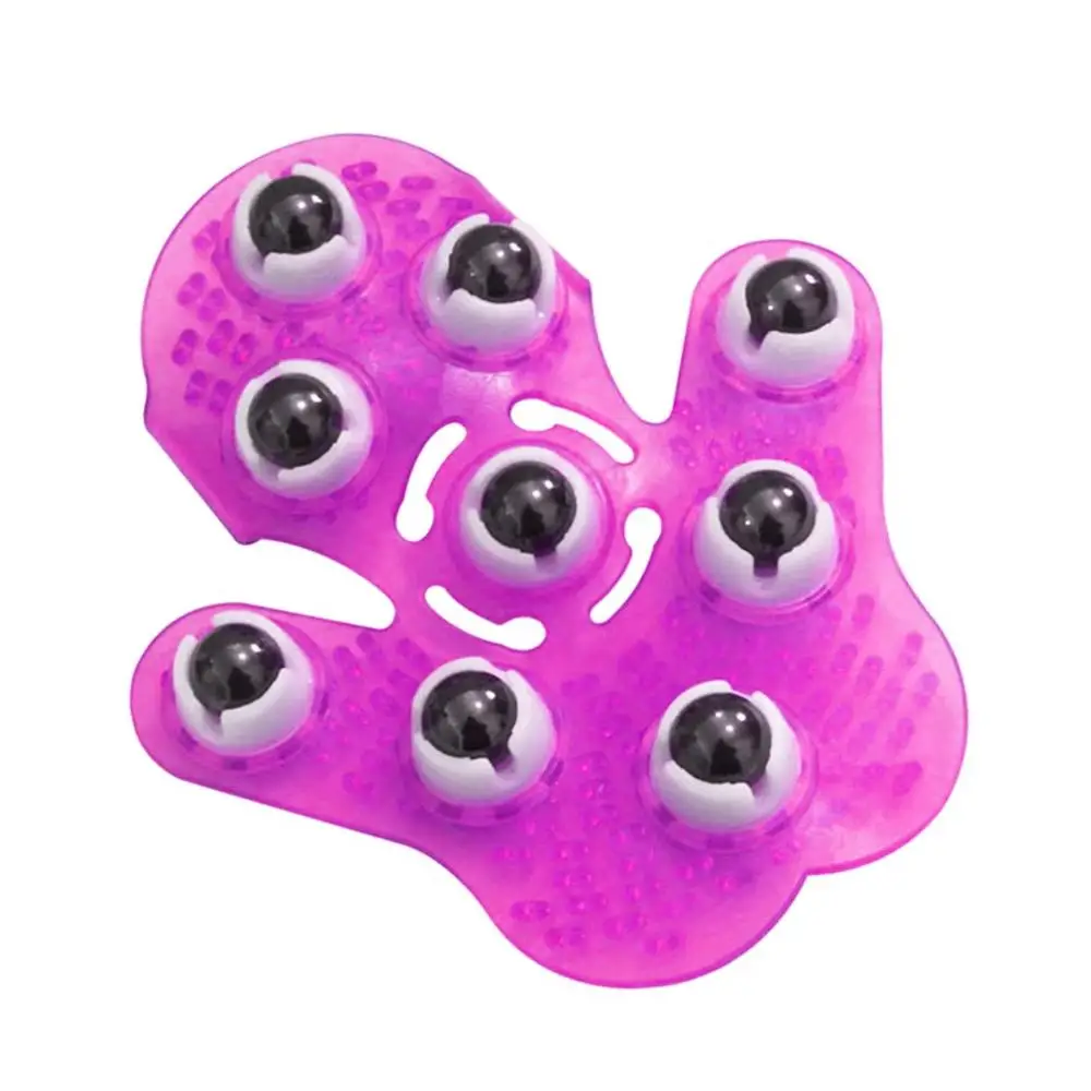 Горячая роликовый мяч Массажная перчатка для тела антицеллюлитная мышечная боль расслабляющий массажер для шеи спины плеч ягодиц - Цвет: Розовый