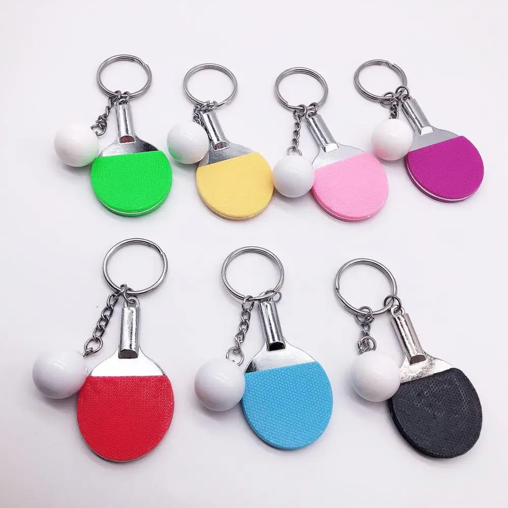 

7 Color Sport Ping Pong Table Tennis Ball Badminton Bowling Ball Keychain Key Chain Keyring Key Ring Souvenir Gift