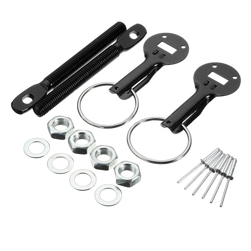

Alloy Bonnet Lock Latch Kit Flip Over Hood Pin Pins For Racing Sport Car Univers