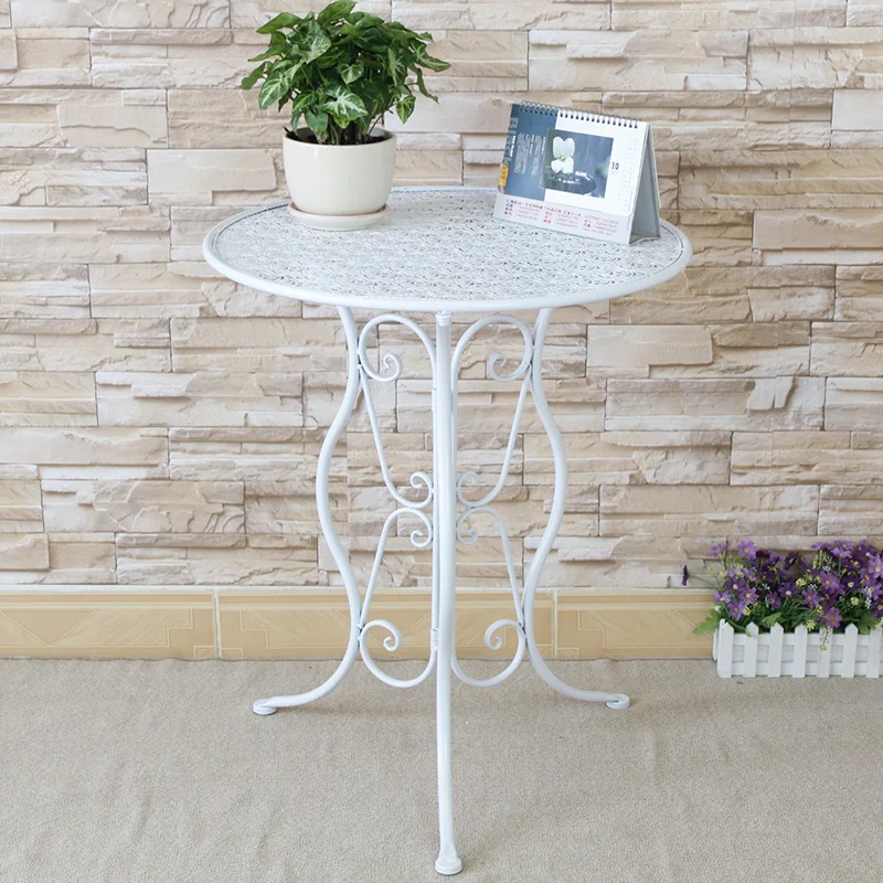 Metal Round Leisure Tea Table Corner Balcony Coffee Table Simple Creative Style Side Table Metal Round Leisure Tea Table Corner Balcony Coffee Table Simple Creative Style Side Table