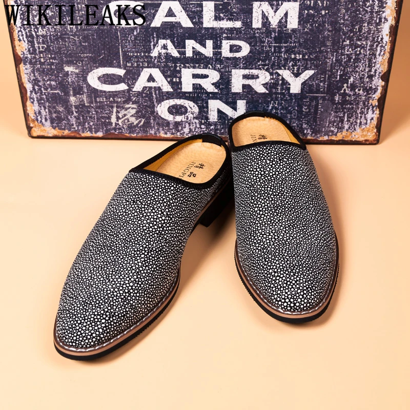 mens leather mule slippers for sale