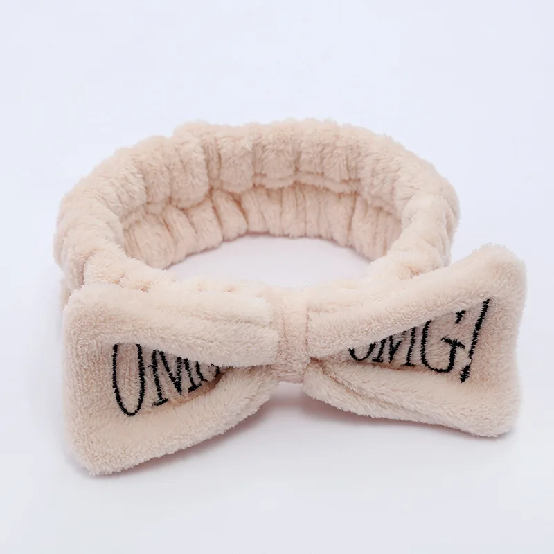 

Kakaforsa Women's Butterfly Bow Hair Band Fashion OMG Letters Wash Headband Girls Headwear Hairbands Coral Fleece Hair