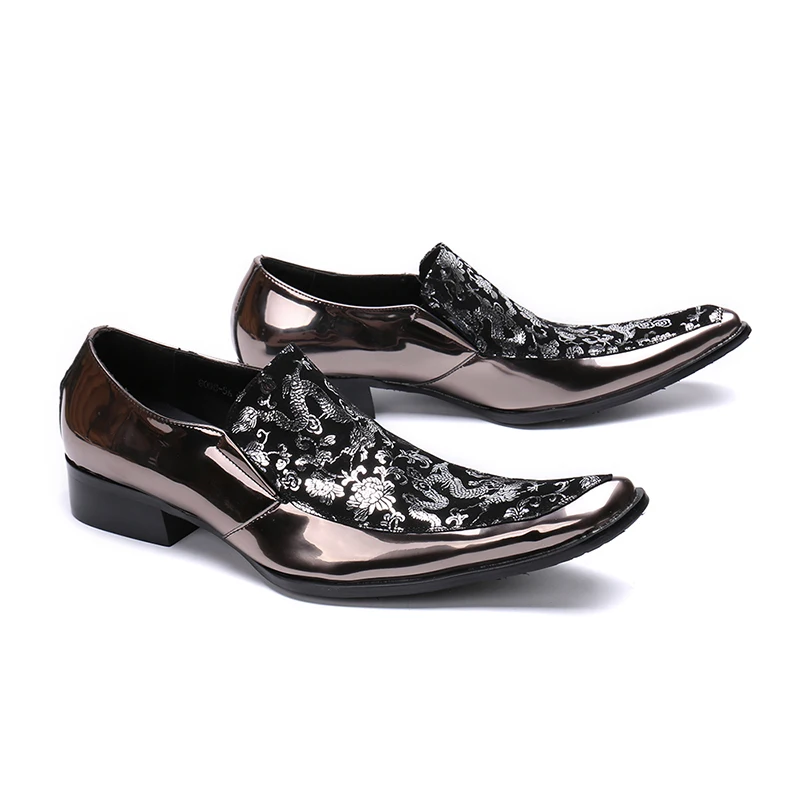 De Vestido Homens Formal Sapatas Festa Italianos Escritório Genuíno Deslizar Floral Casamento Dos Couro Luxo Para Oxford Sapatos Negócios Sobre qwvIXx