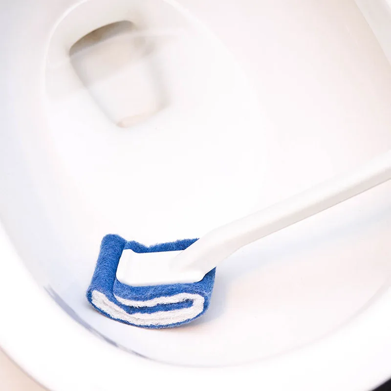 1pcs Plastic Handle Toilet Cleaning Brush Portable Toilet Brush Scrubber Bend Clean Side Bend