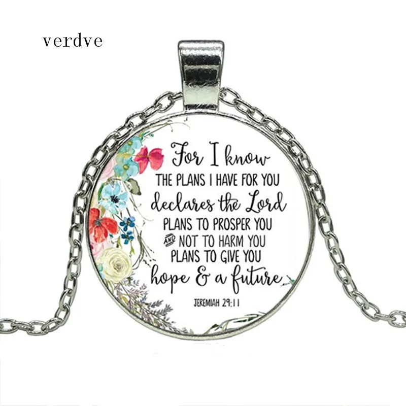 VERDVE Jeremiah 29 11 я знаю что у меня есть для вас Библейский стих ожерелье стеклянный