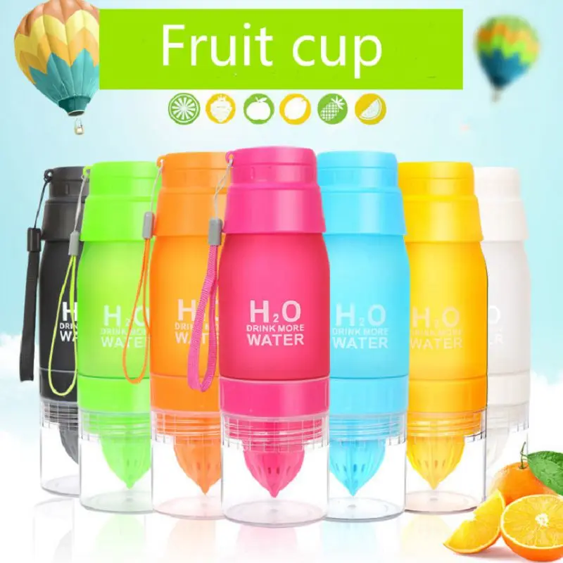 Creativity 650ml 7 colors my lemon Juicing water bottle Matte sport