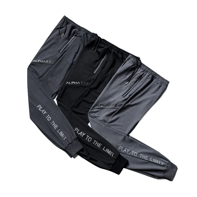 رجل ركض سراويل تقليدية اللياقة البدنية الذكور الرياضية رياضية القيعان نحيل Sweatpants بنطلون أسود صالات رياضية ركض السراويل الترنك