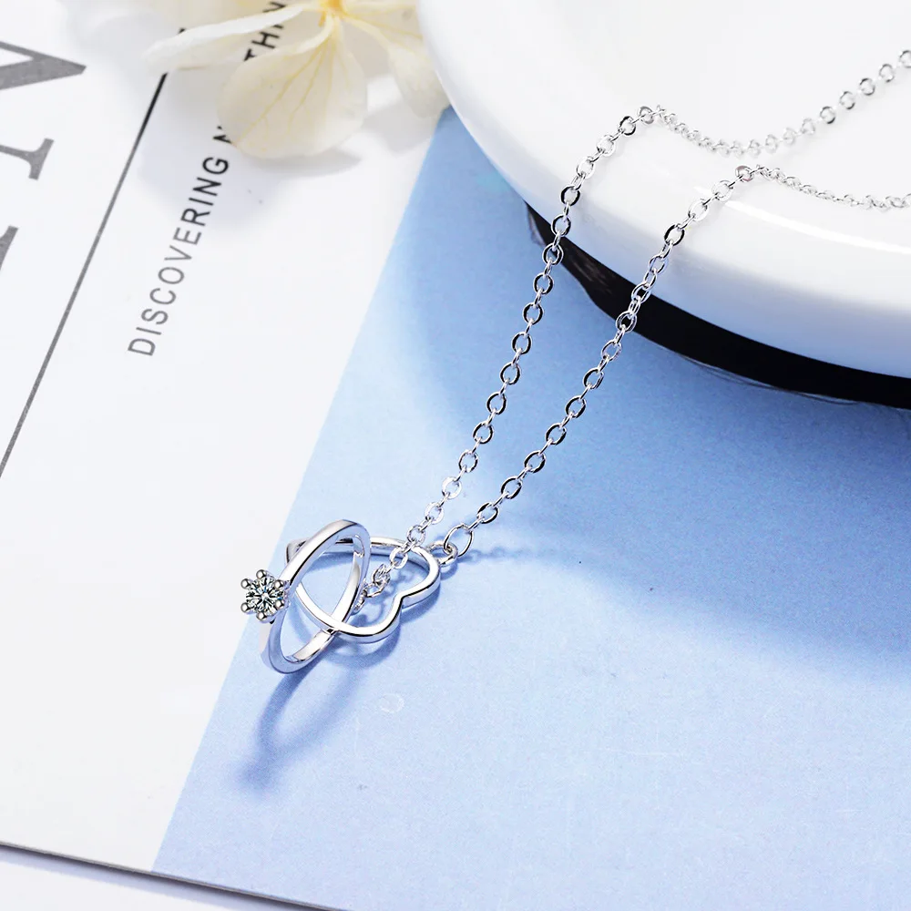 heart necklaces with zircon stone (4)