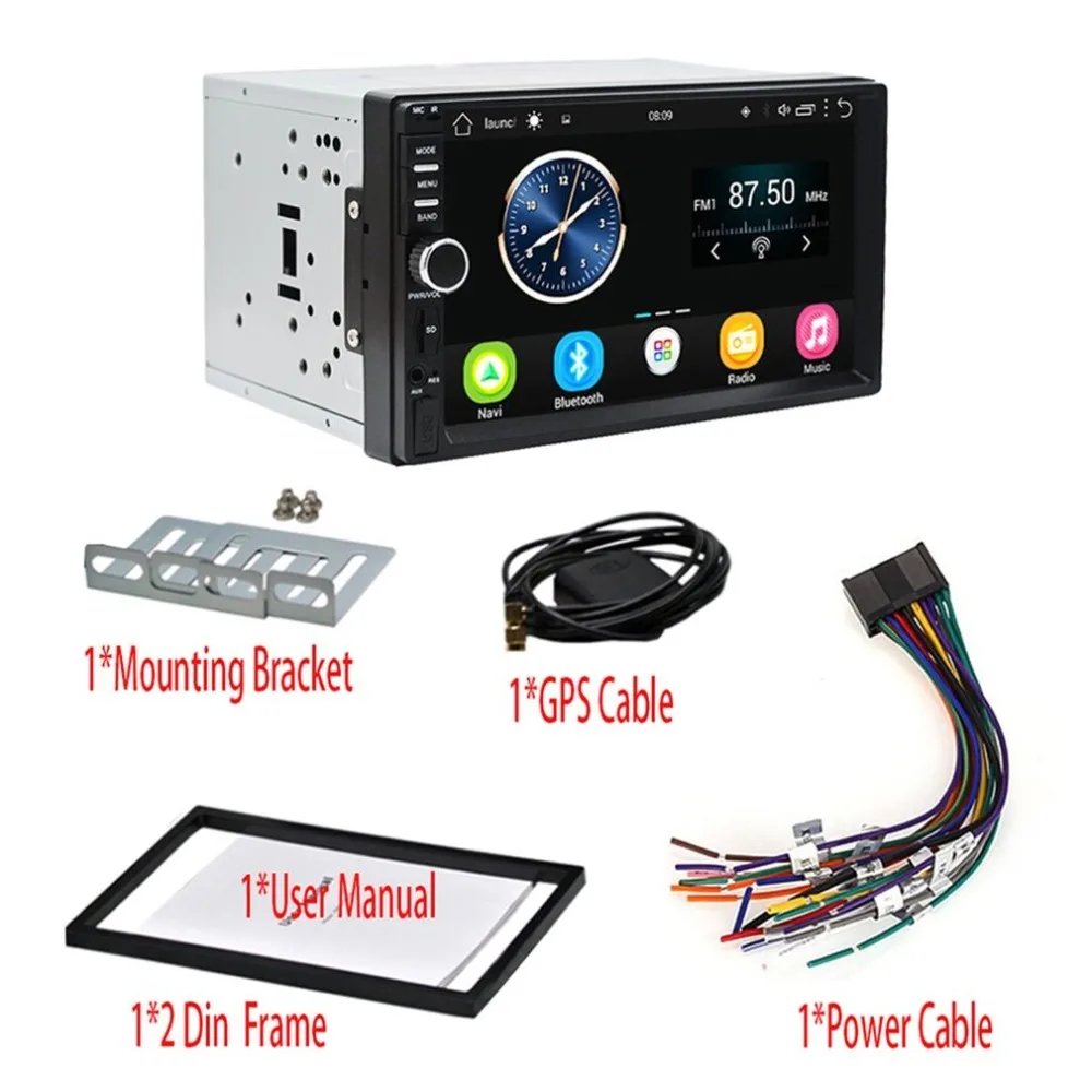 

7 inch Capacitive Touch Screen Car Radio High Definition Multimedia Player Build-in WIFI Function GPS Navigation For Android 6.0