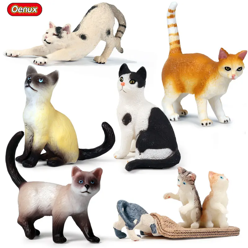 Oenux домашняя птица модель животных кошка фигурка Tomcat Kitty миниатюрная милая для