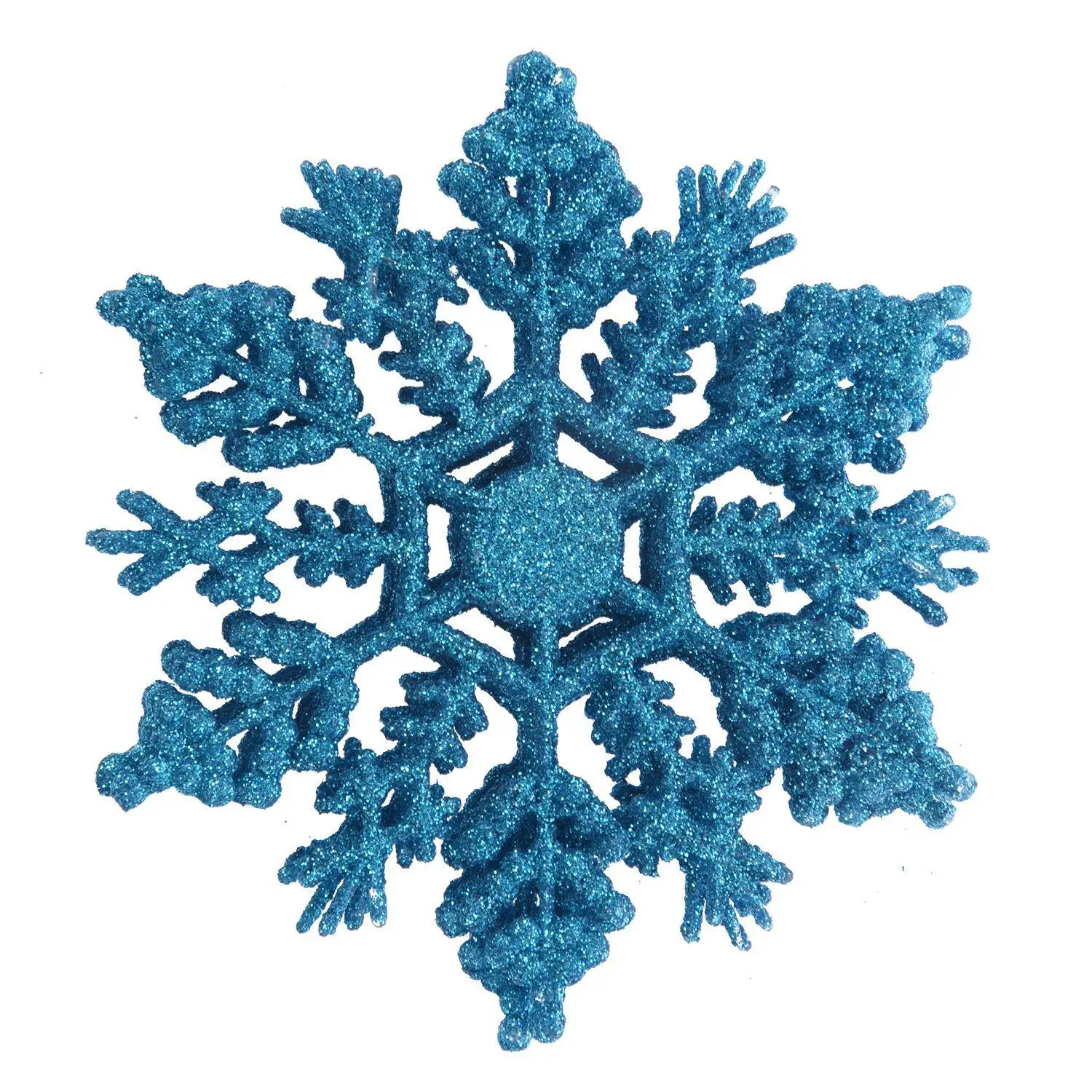 

12 Pcs Glitter Snowflake Christmas Ornaments Xmas Tree Hanging Decoration Blue
