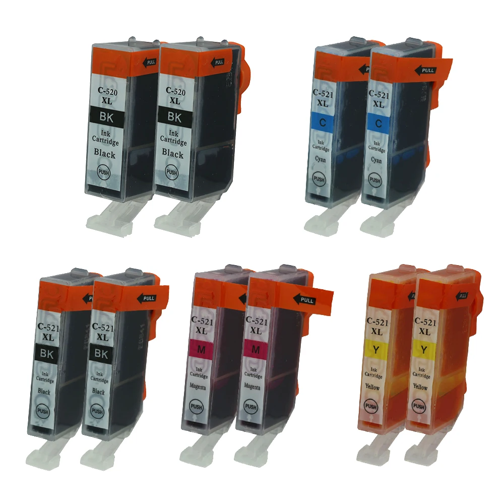 10PK PGI 520 CLI 521 Full Chipped Ink Cartridges for Canon Pixma MP560