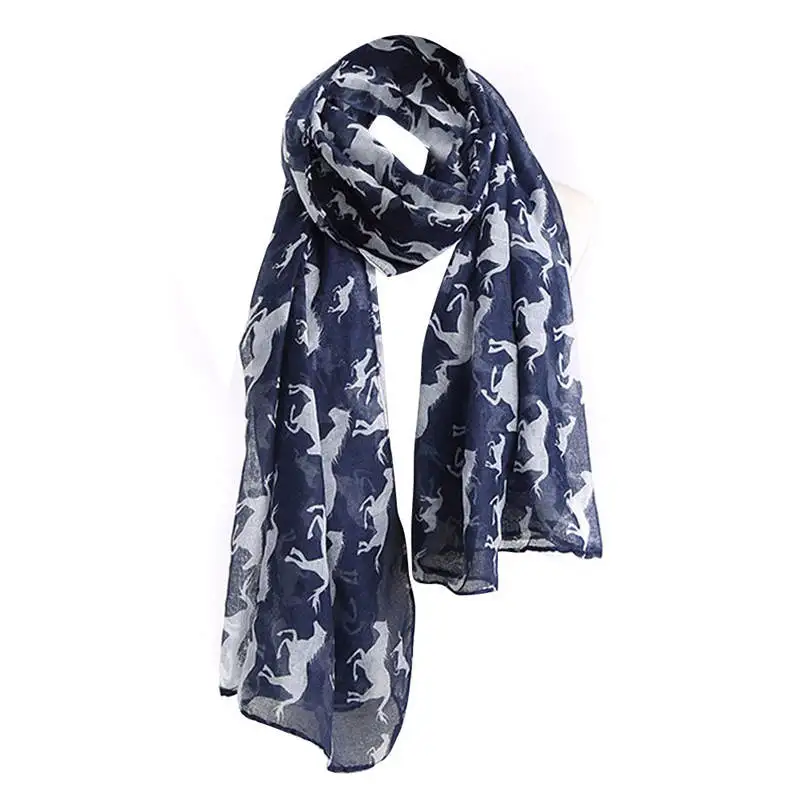  Women Ladies Horse Print Pattern Lace Long Scarf Warm Wrap Shawl handkerchief women's scarves handkerchief hijab scarf 40FE2712