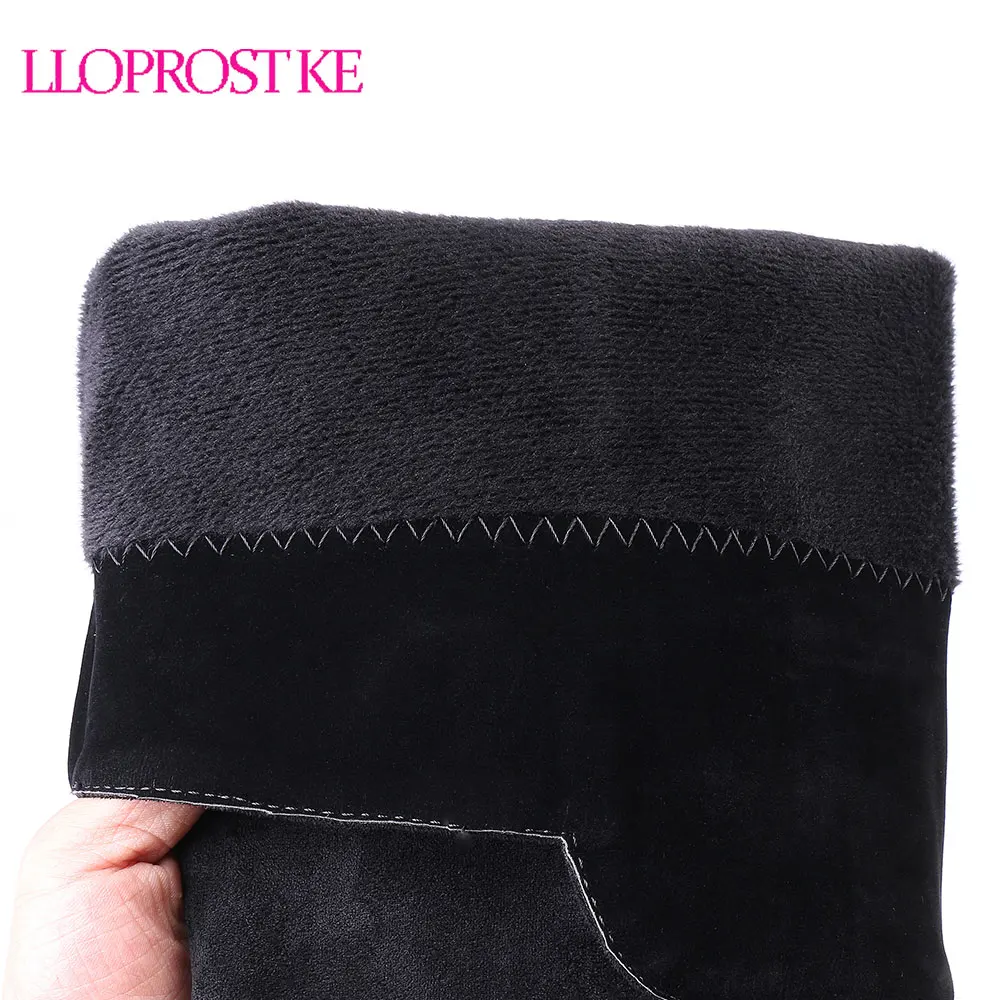 Lloprost ke/женские сапоги; эластичные сапоги выше колена; высокие сапоги до бедра на толстом каблуке; женские длинные вечерние сапоги; сезон осень-зима; D81