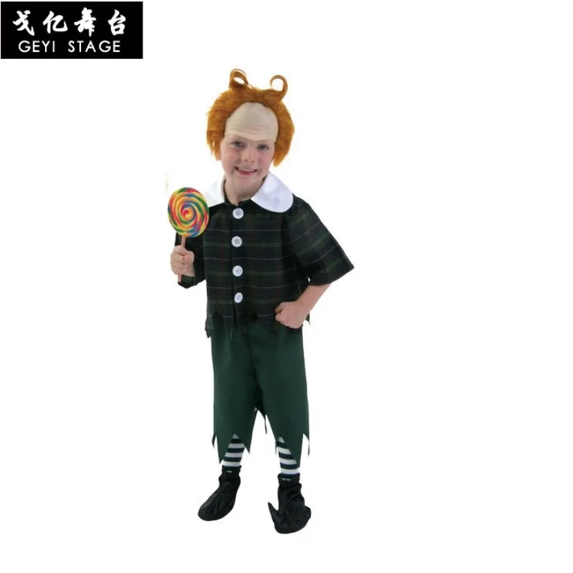 child green dwarf Аниме для карнавала наивысшего качества бэйи Горячая волшебник унции Хэллоуин вечерние костюмы гномов взрослых детей косплей бальный костюм - Цвет: child green dwarf
