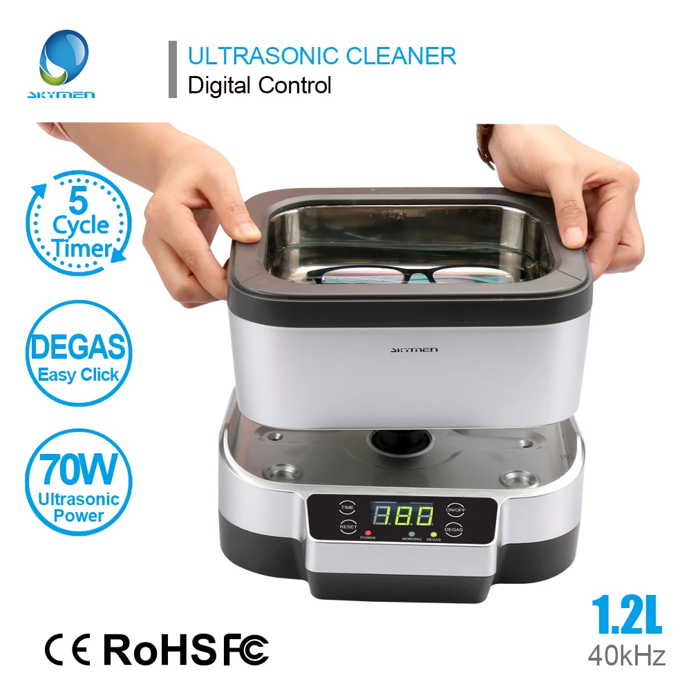 SKYMEN 1200ml Ultrasonic Cleaner with Degas/Timer/Digital/ Detachable
