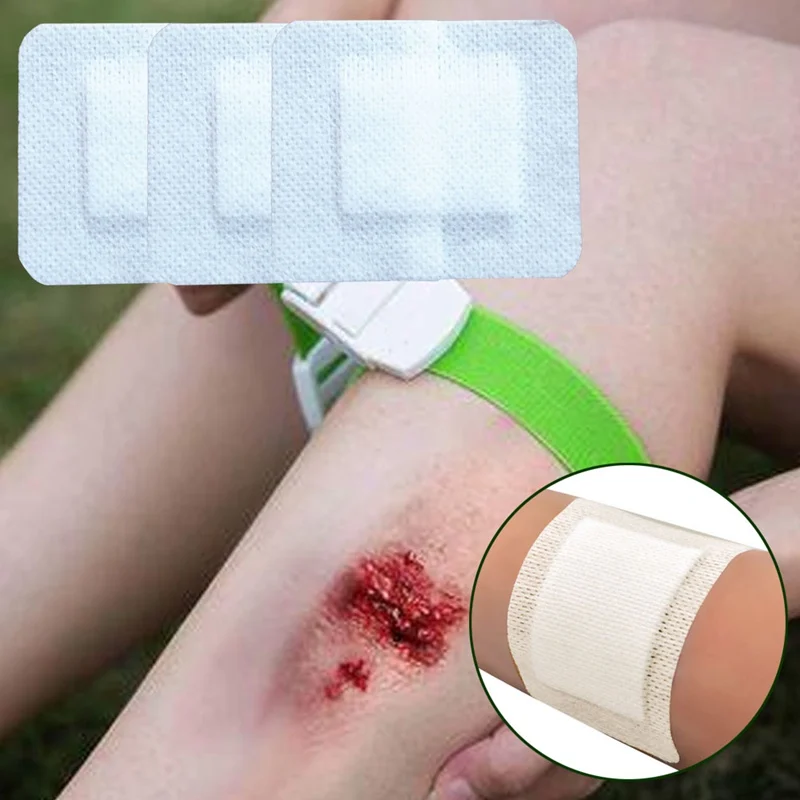 10 Pcs/lot Large Size Hypoallergenic Non-woven Adhesive Wound Band aid Bandage First Aid 6*7cm | Безопасность и защита
