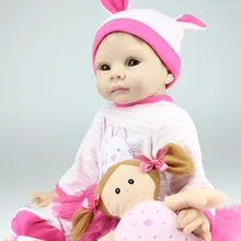 High Quality 22 Inches Early Education Reborn Baby Dolls For Baby Girl Soft Silicone Lifelike Newborn Babies For Kids Best Toys