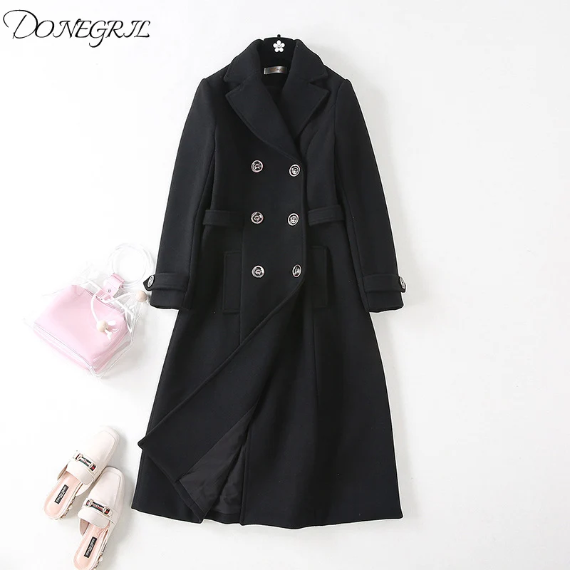 2019 Femme Mode Herfst Winter Stijlvolle Wollen Eenvoudige Slanke Maxi Lange Jas Winter Vrouwelijke Bovenkleding Abrigos Mujer 2019 Femme Mode Herfst Winter Stijlvolle Wollen Eenvoudige Slanke Maxi Lange Jas Winter Vrouwelijke Bovenkleding Abrigos Mujer
