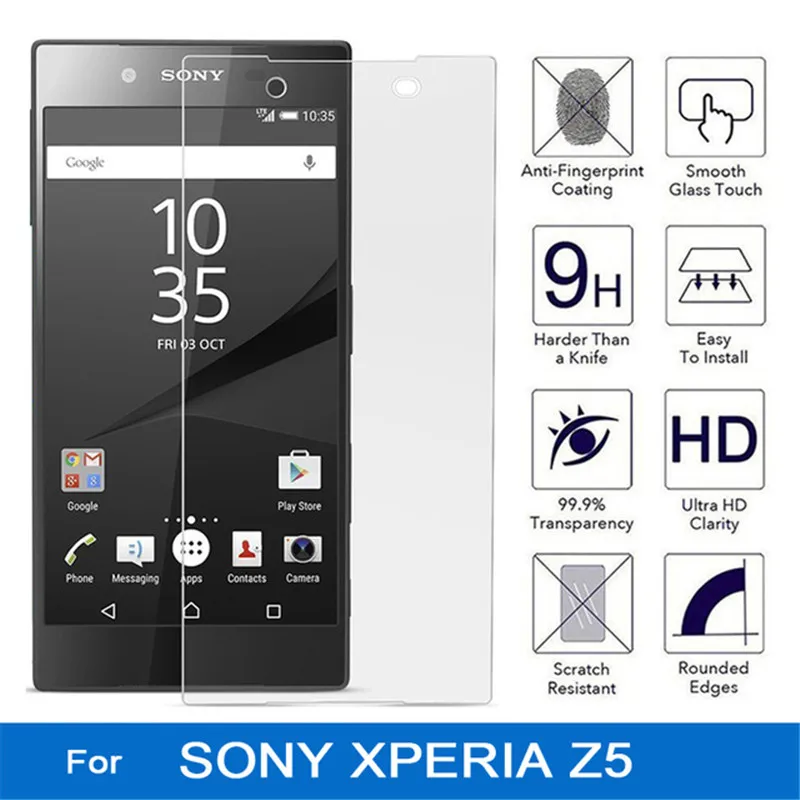 Закаленное стекло для sony xperia z5 e6603 e6633 e6653 e6683 dual z 5 защита экрана 9H Передняя