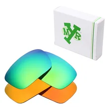 2 пары Mryok поляризованные Сменные линзы для солнцезащитных очков Оукли Badman огненный красный и Изумрудный зеленый