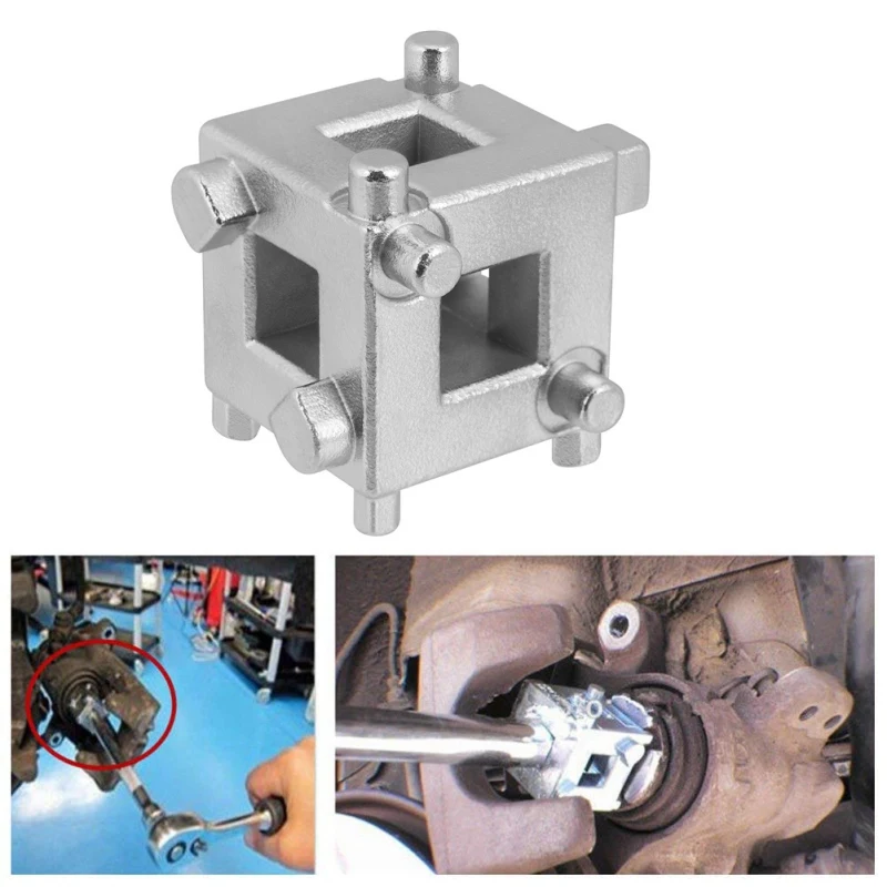 

Car Rear Disc Brake Piston Retractor Tool Wind Back Cube Calliper Adaptor Silver Car Accessories New