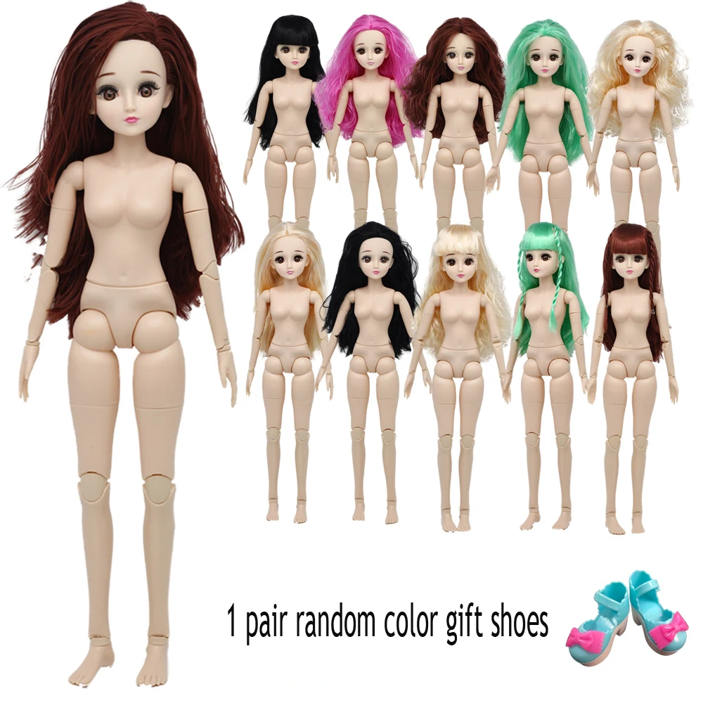 

1/3 BJD Dolls Large 60cm Doll with Beautiful Hair Head Female Body Moveable 22 Joints 3D Real Eyes DIY Nude Body Toys For Girl