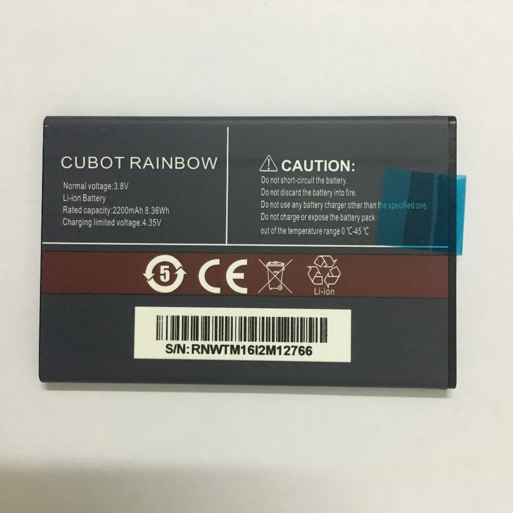 

100% New Original CUBOT RAINBOW Battery 2200mAh Replacement backup battery For CUBOT RAINBOW Cell Phone In Stock