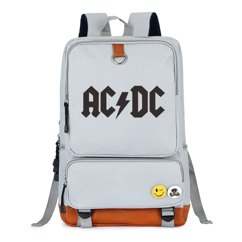 

2017 New AC/DC Band Rock Backpack Mens Acdc Graphic Printing Backpacks Women Laptop Bagpack Students School Bags