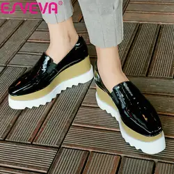 ESVEVA/2019 г. весенняя женская Вулканизированная обувь, обувь на высоком каблуке, женские туфли-лодочки из коровьей лакированной кожи, на
