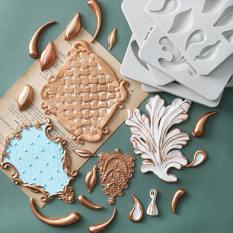 

Aouke Retro Frame Pattern Series Gummy Silicone Mould Fondant Cake Decorating Tool Chocolate Mould Soft Clay Clay Tool