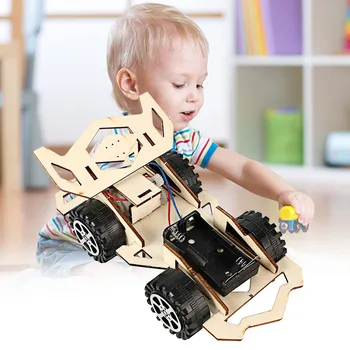 

Besegad DIY Electric Wooden Racing Car Model Kit Science Experiments Educational Assembled Puzzles Toy for Kids School Projects