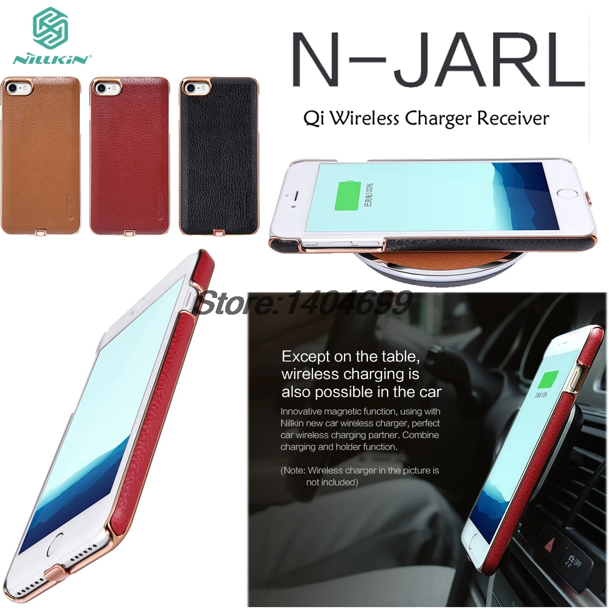 

sFor iphone 7 Wireless Charging Case 4.7" Nillkin Qi Magnetic Car Desktop Wireless Charger Receiver Adapter For iphone 7