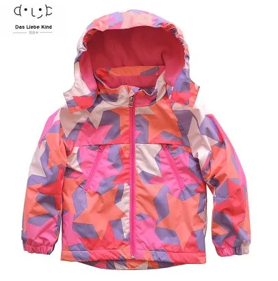 В горошек для девочки с капюшоном, защита от ветра, от дождя верхняя куртка с плюшевой подкладкой детская верхняя одежда Качественная детская одежда - Цвет: Коричневый