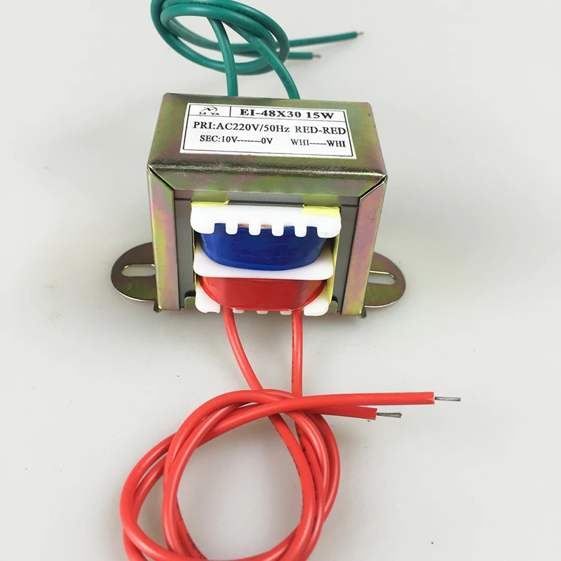 EI48 15 Вт 50/60 Гц ei силовой трансформатор 15VA вход AC220V выход 10В/12В/15В/18В/24В/26В/30В две