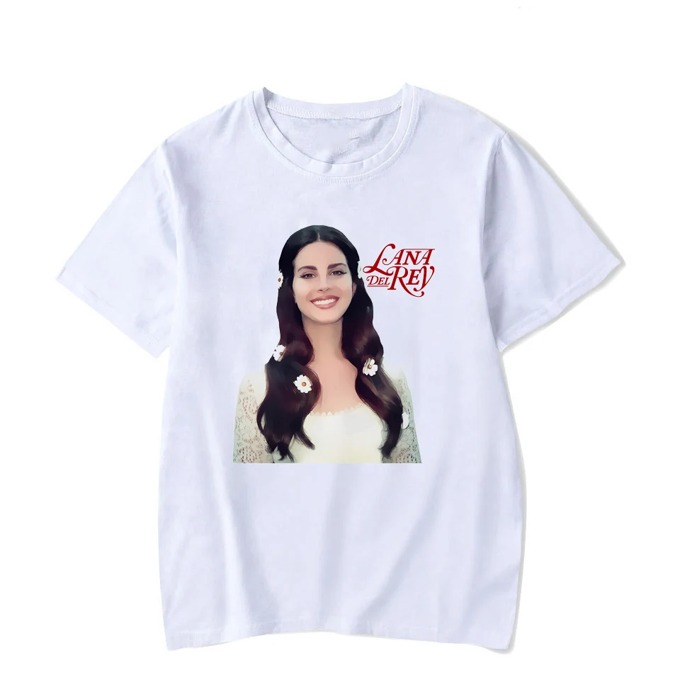 

white casual 100% cotton t shirt men 2019 Newest Fashion Funny Lana Del Rey T-shirt Unisex singer vogue print tee shirt homme