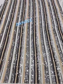 

(5yards/lot) David-110130 African net lace fabric with sequins french embroidery tulle lace fabric