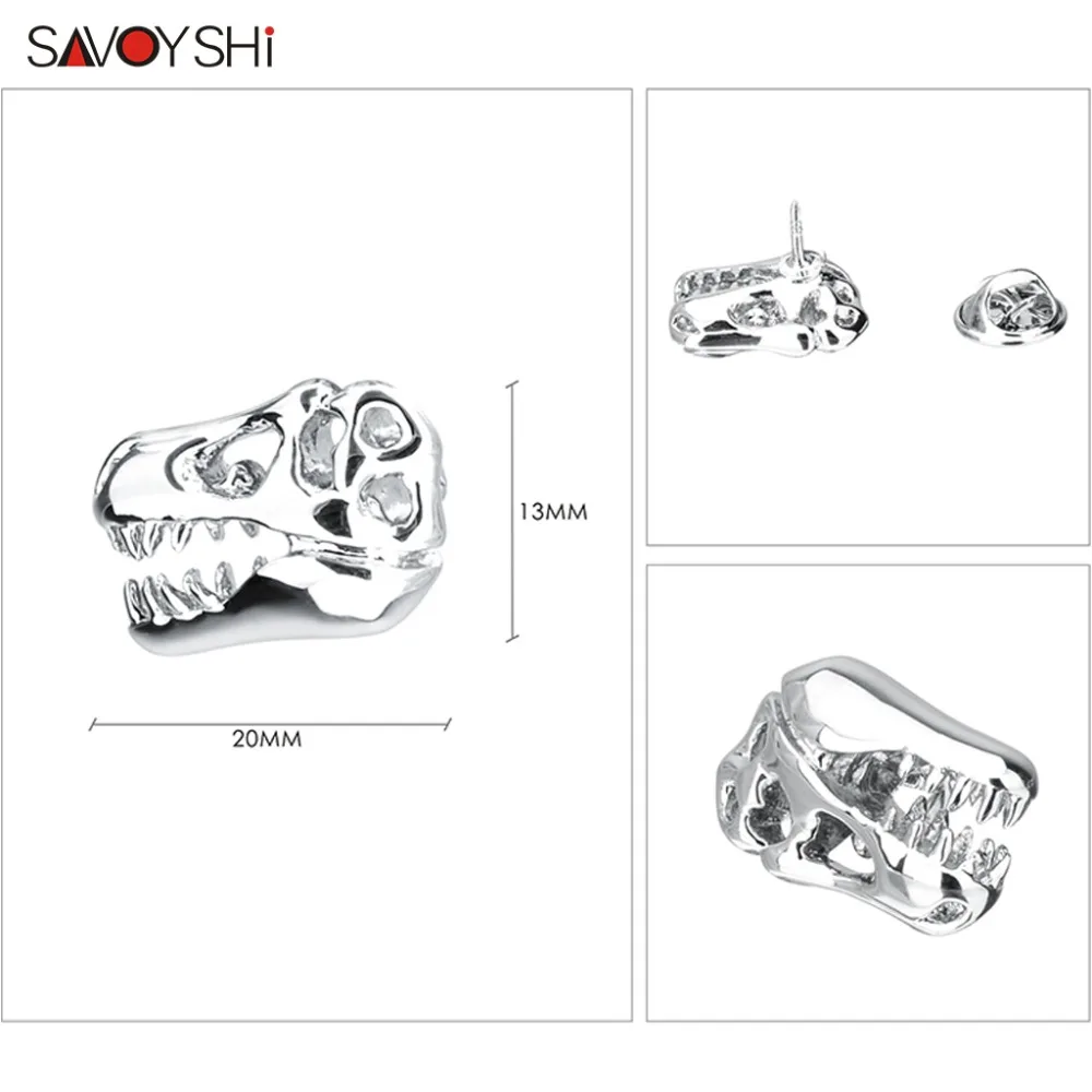 SAVOYSHI серебряный череп динозавра мужские нагрудные булавки броши булавки прекрасный подарок для мужчин s/Дамская одежда воротники вечерние ювелирные изделия