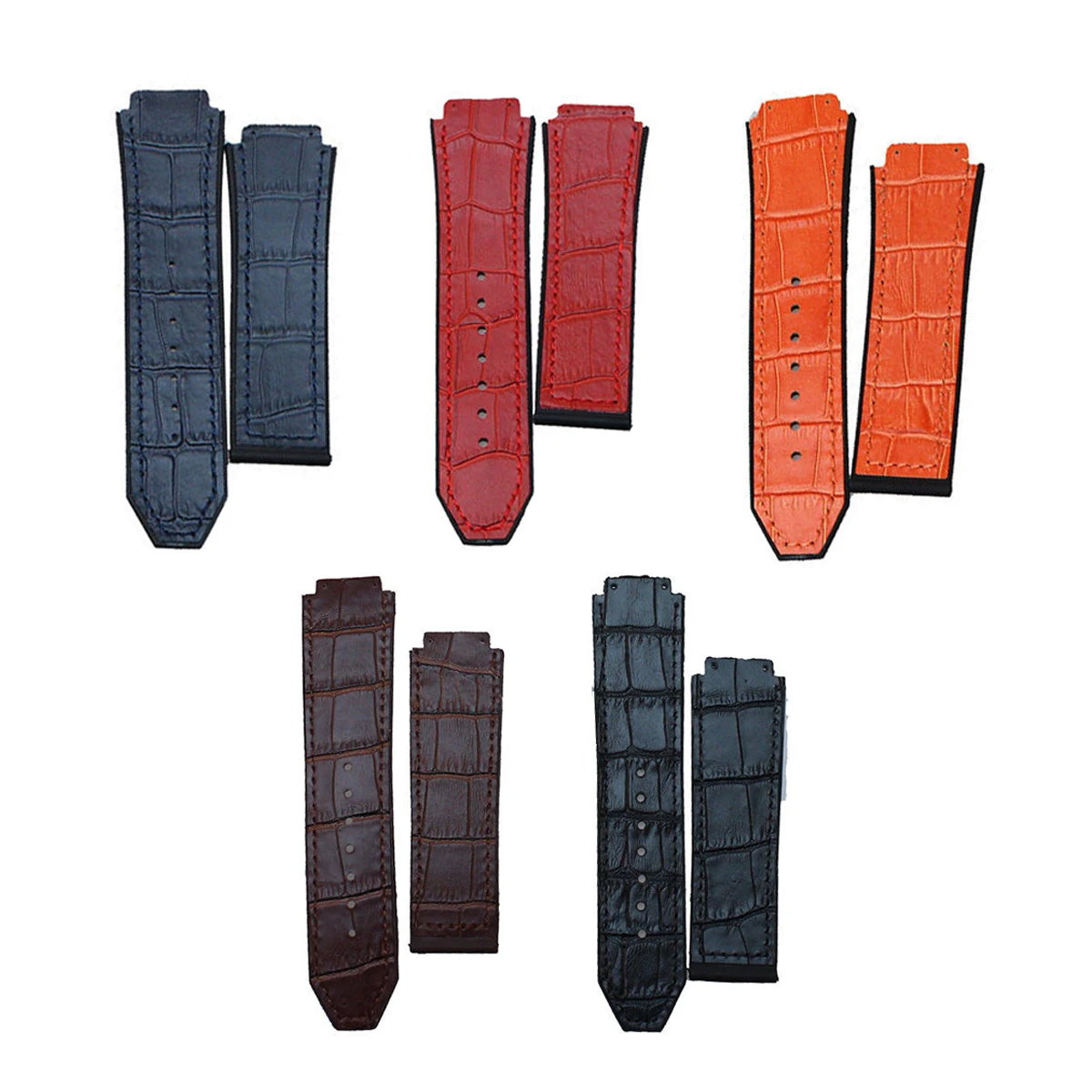 25*19mm Natural Rubber Leather Watchband Strap For /Hublot For /Big