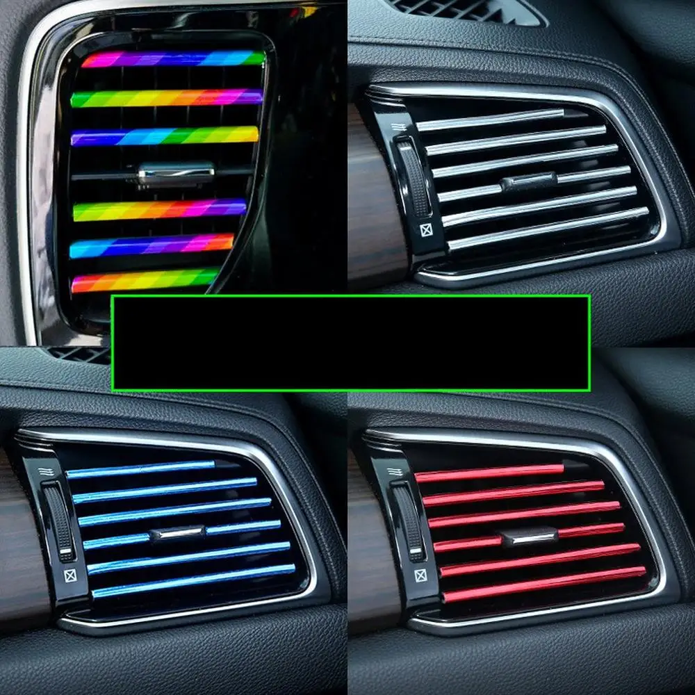 

A Variety Of Color Styles Choose Car Air Conditioning Air Outlet Decorative Strips Modified Interior Supplies Bright Strip