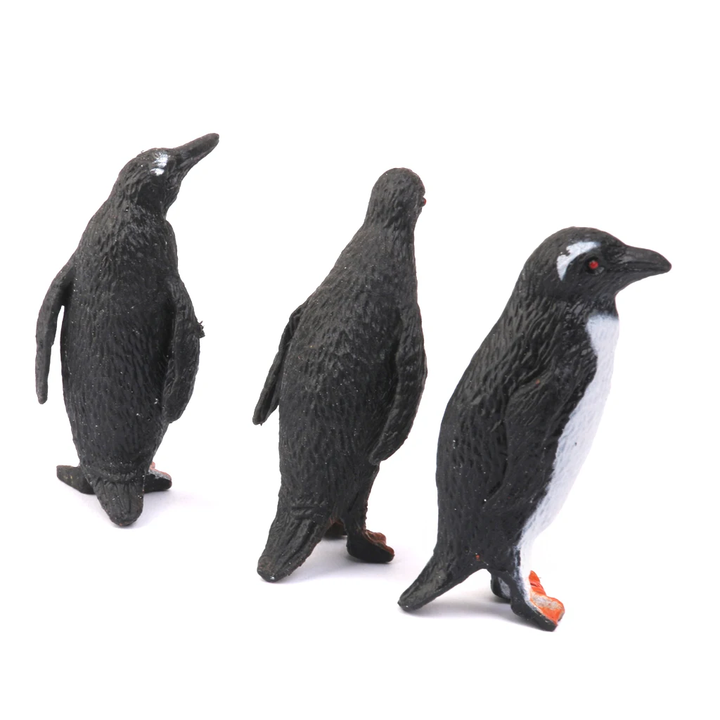 Vivid Penguin Model 8 Pieces Hard Rubber 4.5cm/1.77inch Animal Figure Display Kids Collectable Toy Imaginative Toy