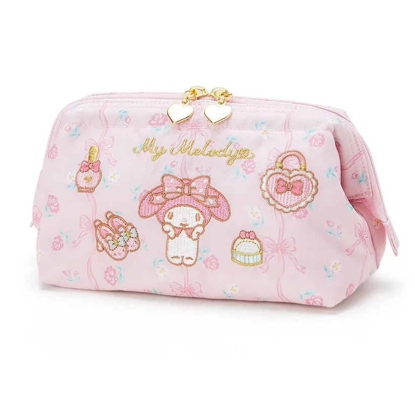 

Little Twin Stars My Melody Cute Pink Makeup Bag Pouch Travel Cosmetic Bags Cartoon Embroidery Beauty Case Toiletry Storage Bag