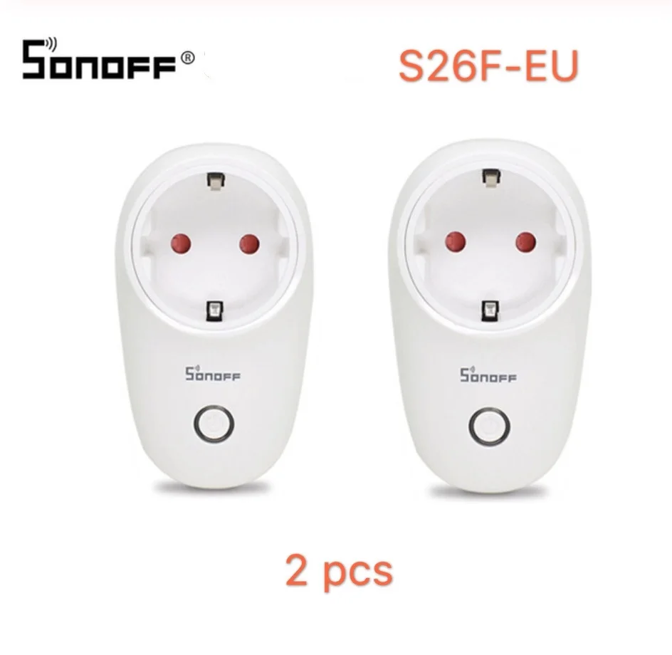 Sonoff S26 WiFi базовая умная розетка EU-type F S26F Беспроводная штепсельная розетка умная домашняя розетка работает с Alexa Google Assistant