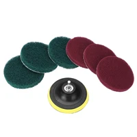 attachment מקדחה 1set לקדוח Hex 6.35mm שסרקו רפידות רוד 5 אינץ Attachment מקדחה מלטש דביק Disk Cleaner עבור ערכת ניקוי אריחים כיורים אמבטיה (4)