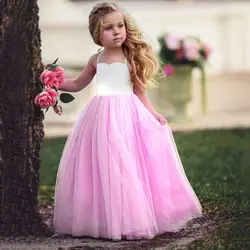 От 1 до 6 лет Детские Обувь для девочек Пряжа выполнение свадебное платье летнее платье без рукавов хлопок принцесса пляжное платье