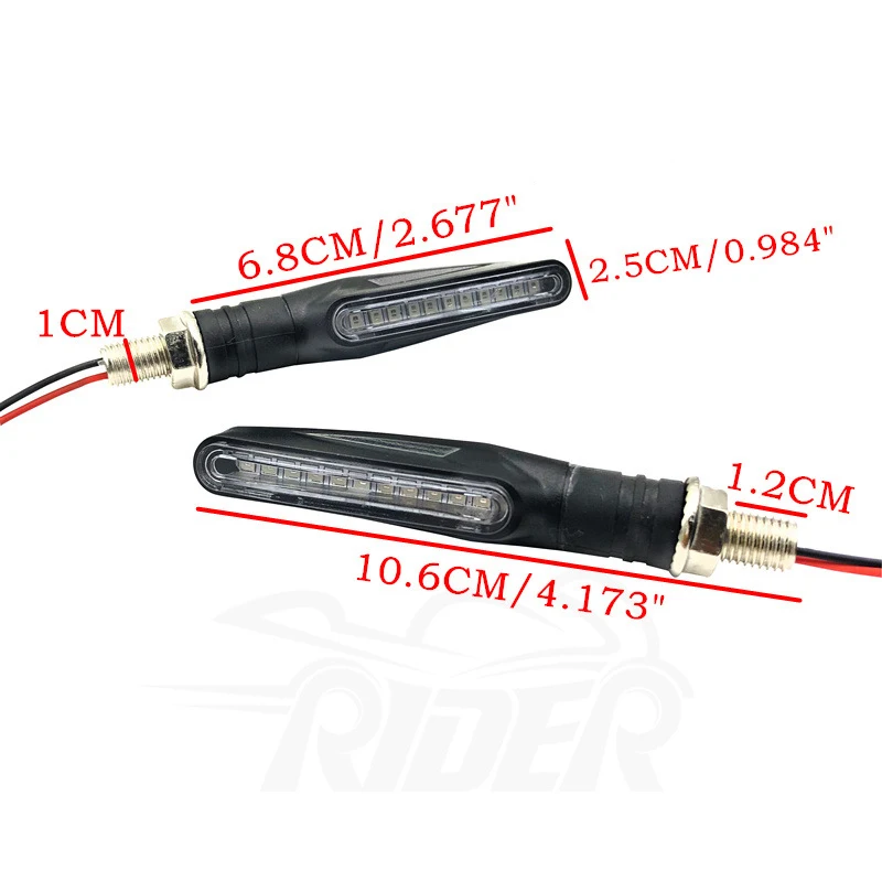 2 قطعة دراجة نارية العالمي 12LED اللونين المياه وضع الحصان سباق إشارة بدوره إشارة يعتم يوم خط وظيفة قطاع بدوره